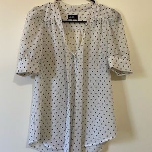 White polka dot formal top
